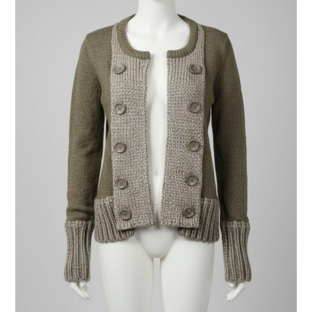 R&K Boutique L Alpaca Wool Blend Cardigan Sweater Chunky Knit Long Sleeve Open